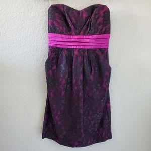 My Michelle lace overlay strapless mini sweetheart dress NWT